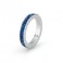 Anello Crystal ring mis. 16 acciaio pasta e zircone blu