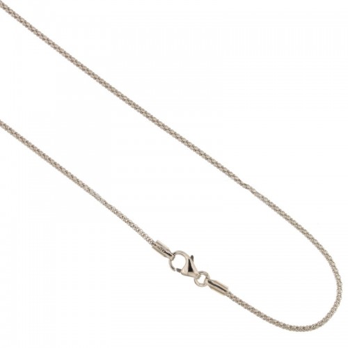 White gold 18kt 750/1000 timothy chain shiny unisex necklace