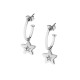 Stainless steel, S'agapõ Hoops Earrings with Dangling Stars