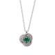 18k White Gold with Emerald and Diamonds Women Necklace