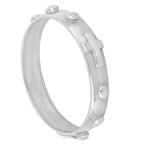 White gold 18k 750/1000 Band width 0.16 inch Rosary ring