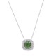 Women 18k White Gold with Green Tourmaline and Diamonds Necklace