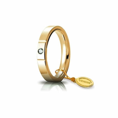 Fede Unoaerre in Oro modello Cerchio di luce con brillante da ct 0, 05, Lucida larghezza fascia 3,50mm Unisex