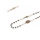 Rose gold 18kt rosary necklace with black stones