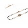 Rose gold 18kt 750/1000 with black stones rosary necklace