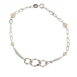 Gold 18 k woman bracelet with pearls