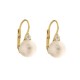 Gold 18 K cubic zirconia and pearls earrings