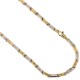 18K 750/1000 Yellow and white gold bar link chain man necklace