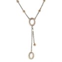 Collana in oro bianco e rosa 18Kt 750/1000 con zirconi bianchi e neri