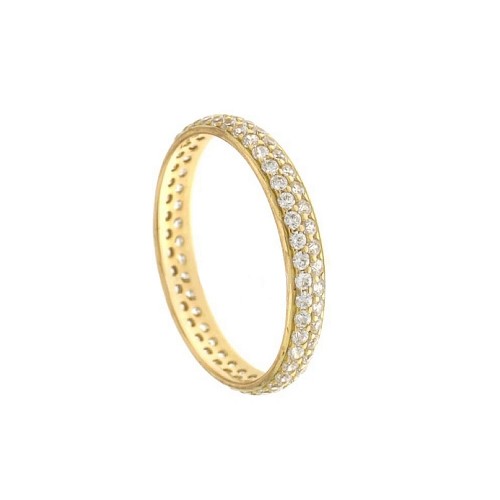 Gold 18k 750/1000 white cubic zirconia Veretta woman ring