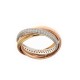 White, yellow and rose gold 18k 750/1000 Three interlaced woman rings