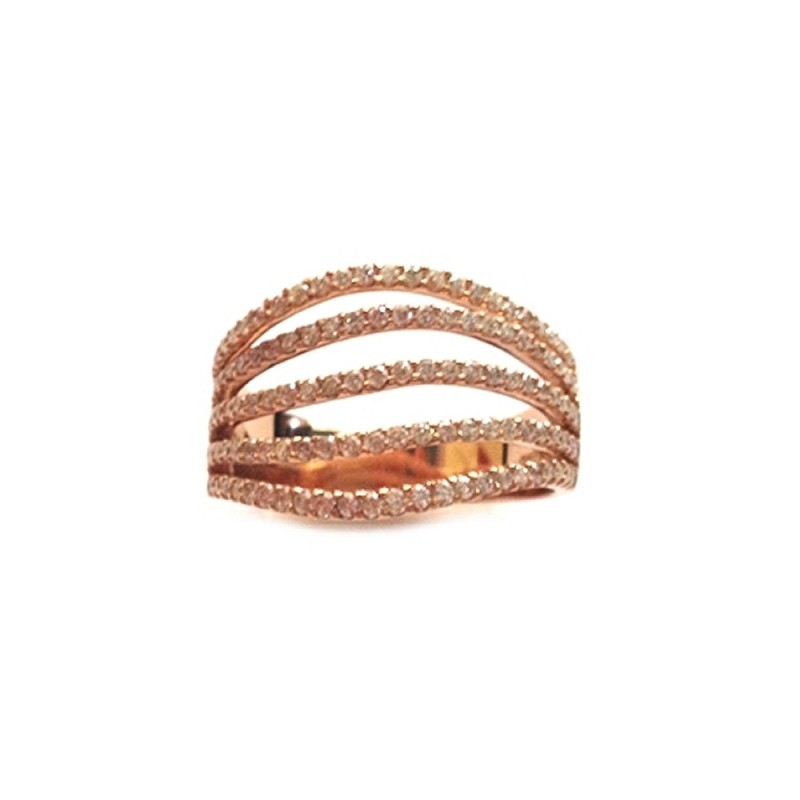 Rose gold 18k 750/1000 diamonds 0.75 Ct Gianni Carità woman ring