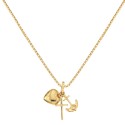 Yellow gold 18k with Faith, Hope and Charity pendans woman necklace