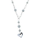 White gold 18k 750/1000 with white cubic zirconia heart woman necklace