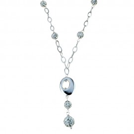 18k 750/1000 White gold with white cubic zirconia woman necklace