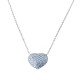 18k White gold with heart pendant and white cubic zirconia woman necklace