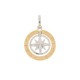 White and yellow gold 18k 750/1000 compass rose pendant