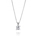 Collana in argento 925 con zircone modello punto luce da donna